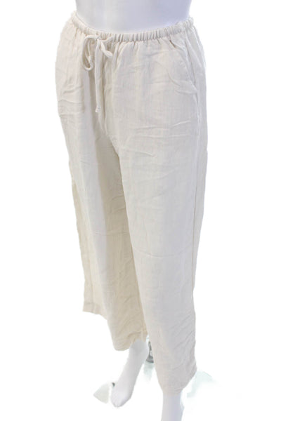 Z Supply Women Cropped Pants Beige Drawstring Rayon Blend Size XS