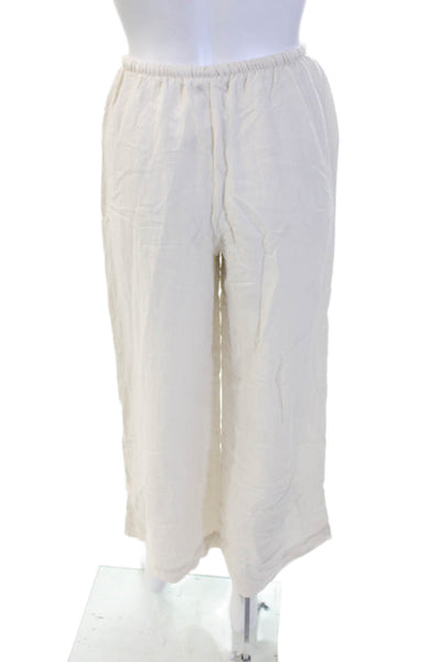 Z Supply Women Cropped Pants Beige Drawstring Rayon Blend Size XS