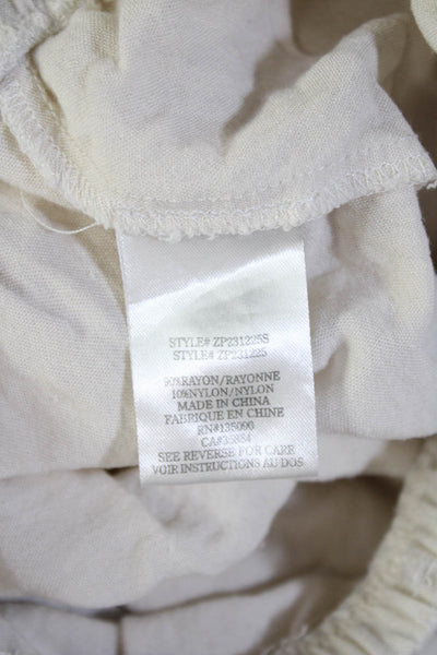 Z Supply Women Cropped Pants Beige Drawstring Rayon Blend Size XS