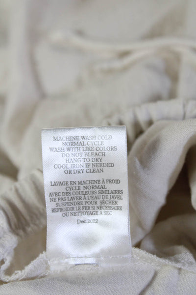 Z Supply Women Cropped Pants Beige Drawstring Rayon Blend Size XS