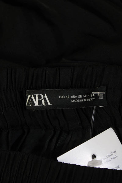 Zara Women Black Sweatpants 100% Polyester Size XS
