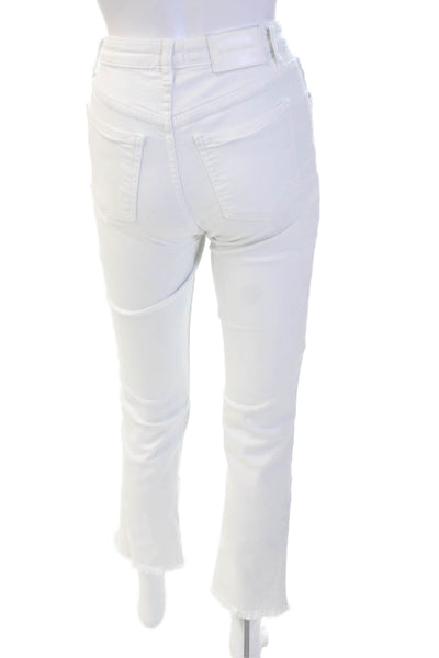 Jonathan Simkhai, Women Skinny Ankle Jeans White Mid-Rise 26in Inseam Size 24