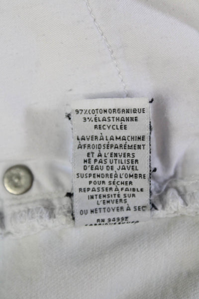 Jonathan Simkhai, Women Skinny Ankle Jeans White Mid-Rise 26in Inseam Size 24