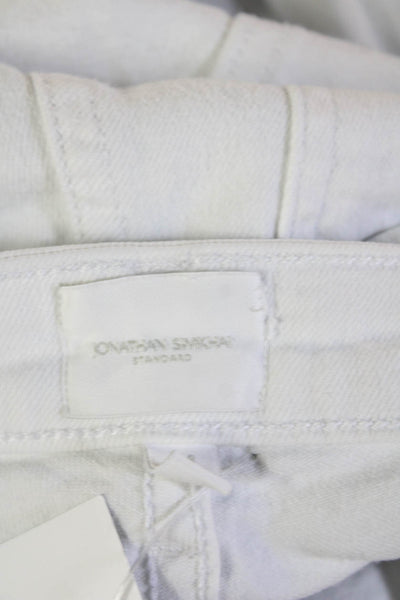 Jonathan Simkhai, Women Skinny Ankle Jeans White Mid-Rise 26in Inseam Size 24