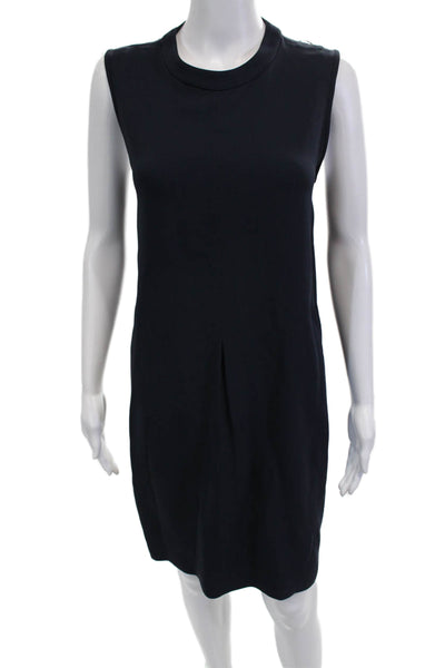 S Max Mara Women Shift Dress Dark Blue Sleeveless Knee Length Crew Neck Size 12