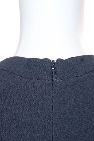 S Max Mara Women Shift Dress Dark Blue Sleeveless Knee Length Crew Neck Size 12