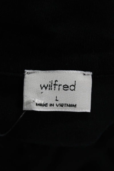 Wilfred Women Black Collared Long Sleeve Basic Button-Up Top Size L