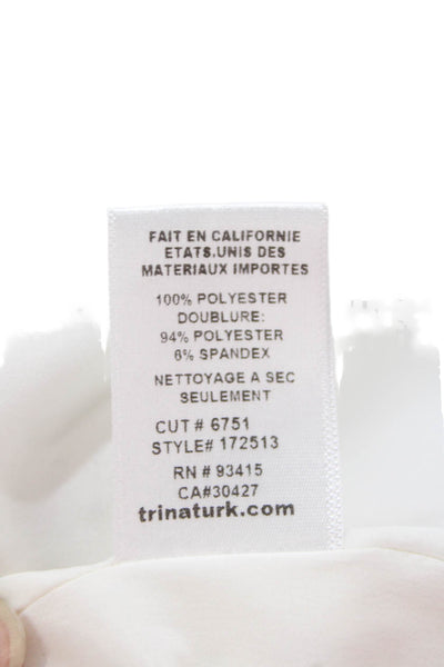 Trina Turk Unisex White Polyester Designer Shorts Size 2