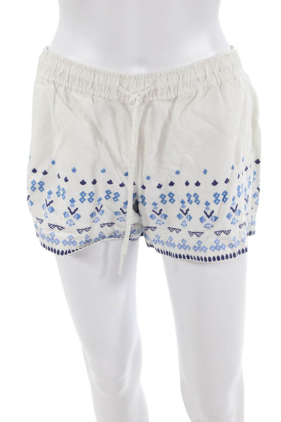 Vineyard Vines Unisex White Aztec Drawstring Linen Cotton Shorts Size XS