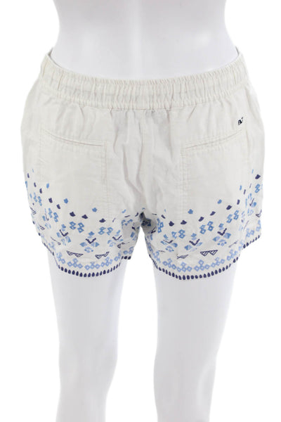 Vineyard Vines Unisex White Aztec Drawstring Linen Cotton Shorts Size XS