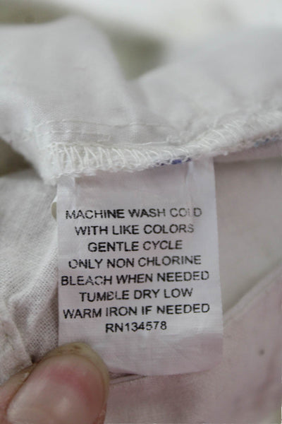 Vineyard Vines Unisex White Aztec Drawstring Linen Cotton Shorts Size XS