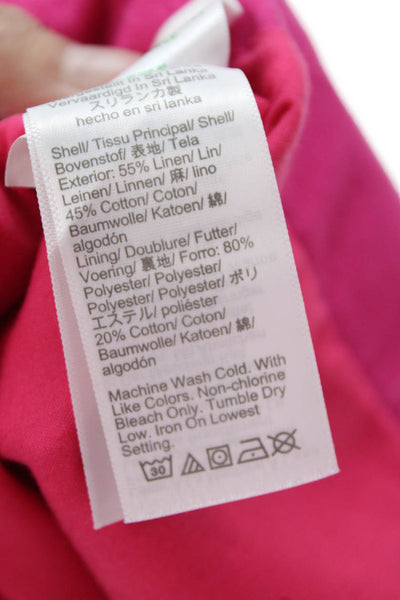 J Crew Women A-Line Wrap Skirt Pink Linen-Cotton Short Size 2