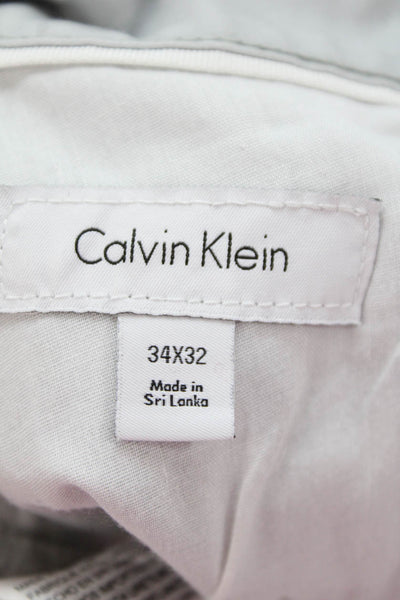 Calvin Klein Mens Chino Khakis Gray Size 34