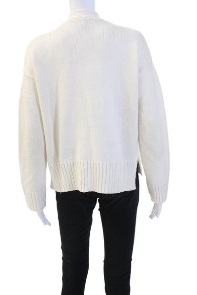 The Drop Women Cardigan White V-Neck Button Acrylic Polyester Size XS