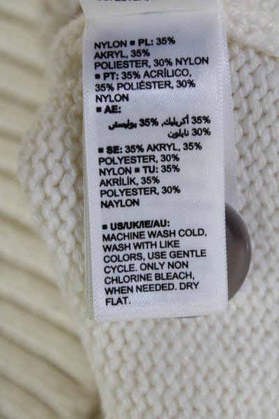 The Drop Women Cardigan White V-Neck Button Acrylic Polyester Size XS