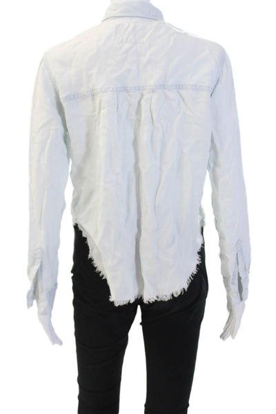 Rails Womens Light Blue Collared Button-Up Lyocell Blouse Long Sleeve Size S