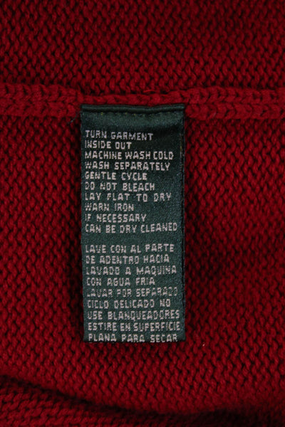 Lauren Ralph Lauren Women Red Mock Neck Pullover Sweater Long Sleeve Size L