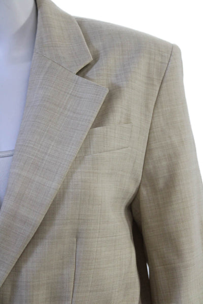 Zadig & Voltaire Unisex Beige Wool Blazer Collared Button Long Sleeve Size S