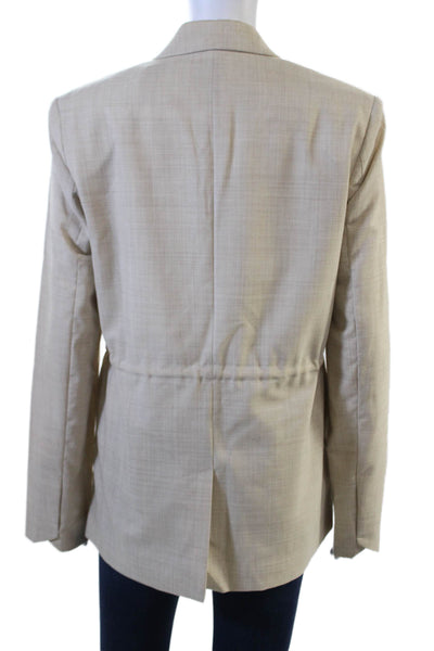 Zadig & Voltaire Unisex Beige Wool Blazer Collared Button Long Sleeve Size S