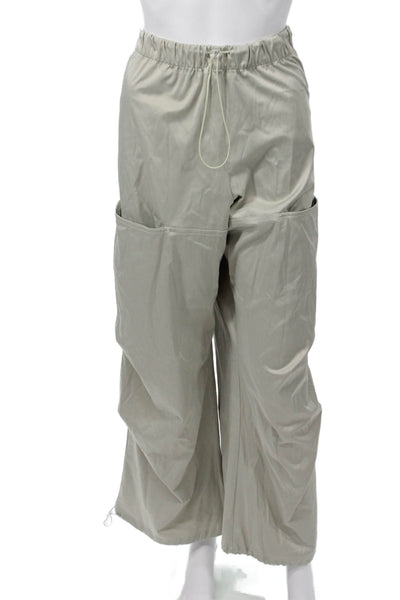 Zara Unisex Gray Cargo Windbreaker Pants Drawstring Army Size L