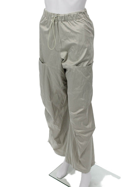 Zara Unisex Gray Cargo Windbreaker Pants Drawstring Army Size L