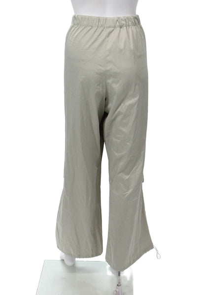 Zara Unisex Gray Cargo Windbreaker Pants Drawstring Army Size L