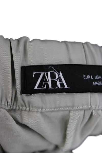 Zara Unisex Gray Cargo Windbreaker Pants Drawstring Army Size L