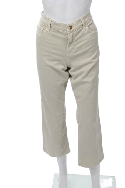 J Brand Womens Cropped Chino Pants Beige Button Size 30