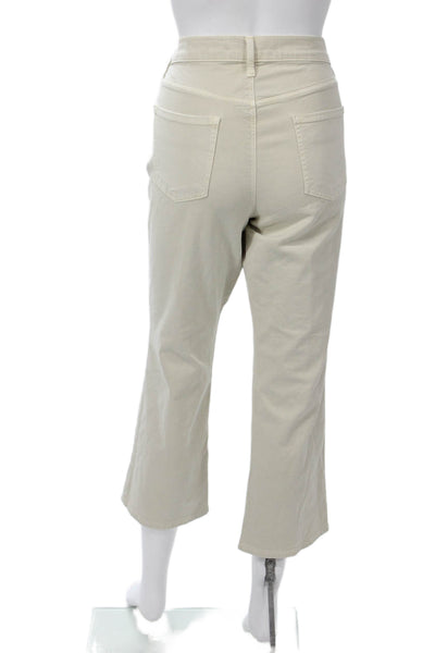 J Brand Womens Cropped Chino Pants Beige Button Size 30