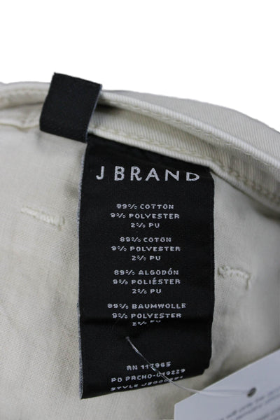 J Brand Womens Cropped Chino Pants Beige Button Size 30