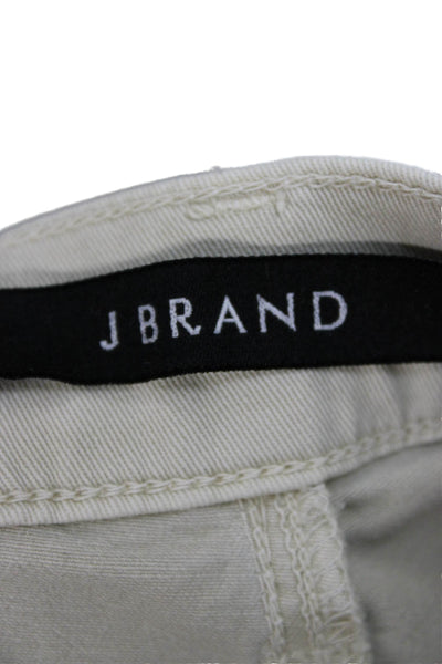 J Brand Womens Cropped Chino Pants Beige Button Size 30