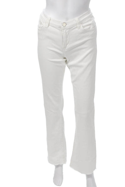 J Brand Womens High Rise White Jeans Tencel Size 30