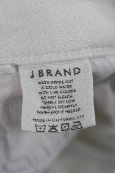 J Brand Womens High Rise White Jeans Tencel Size 30