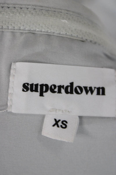 Super Down, Womens, Cropped Mini Skirt Silver Polyester Zip 80s Size XS