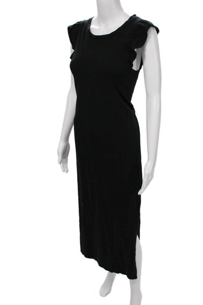 Z Supply Womens Solid Black Cotton Tank Maxi Dress Crew Neck Size XS