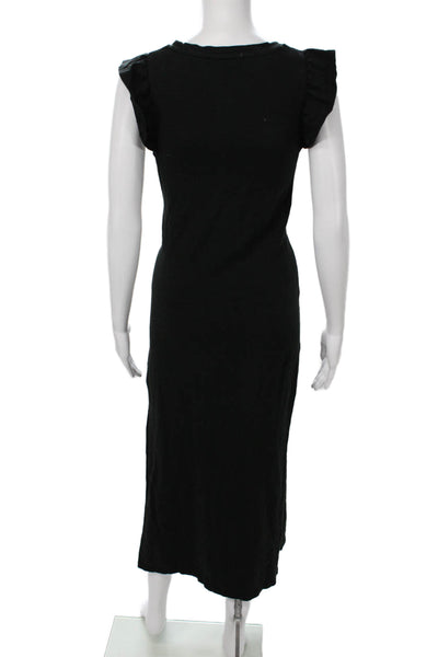 Z Supply Womens Solid Black Cotton Tank Maxi Dress Crew Neck Size XS