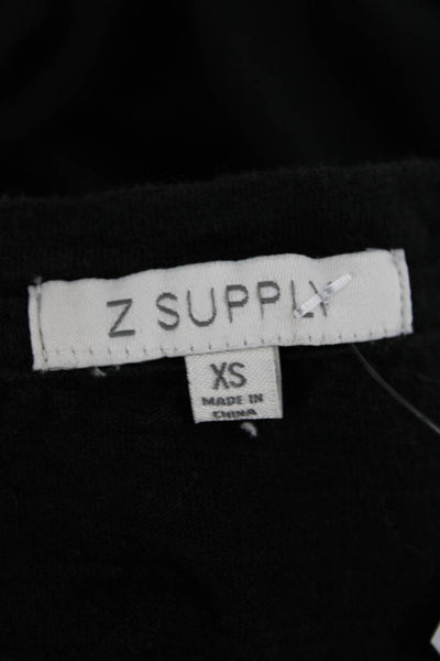 Z Supply Womens Solid Black Cotton Tank Maxi Dress Crew Neck Size XS