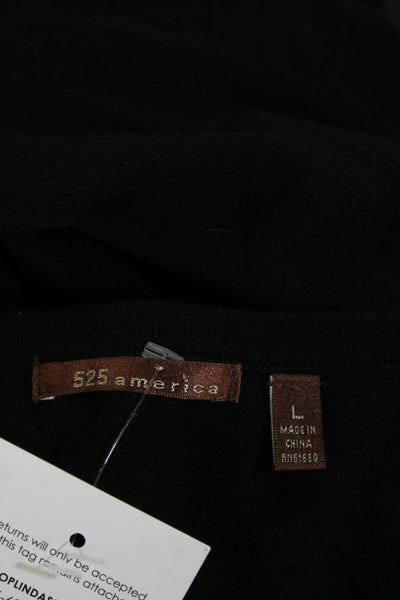 525 America Womens Sweater Dress Black Long Sleeve Button Size L