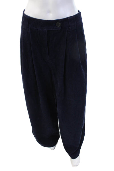 Aligne Unisex Dark Blue Dress Pants 100% Organic Cotton Button Size 38