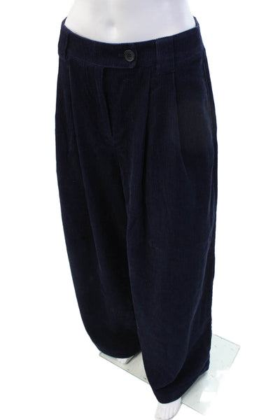 Aligne Unisex Dark Blue Dress Pants 100% Organic Cotton Button Size 38