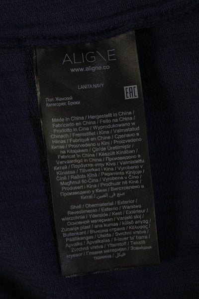 Aligne Unisex Dark Blue Dress Pants 100% Organic Cotton Button Size 38