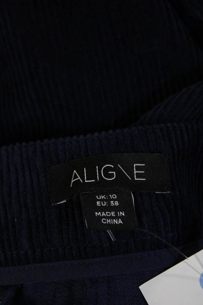 Aligne Unisex Dark Blue Dress Pants 100% Organic Cotton Button Size 38