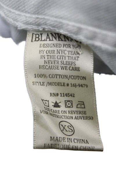 BLANKNYC Women White Cotton Button Collared Long Sleeve Jacket Size XS