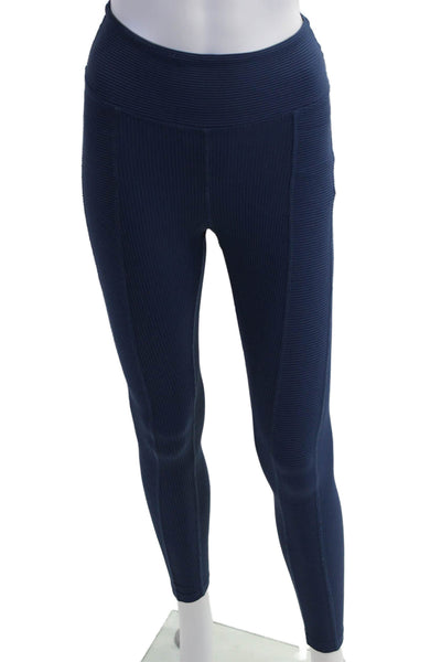 Year Of Ours Womens Striped Dark Blue Ankle Jeggings Size M
