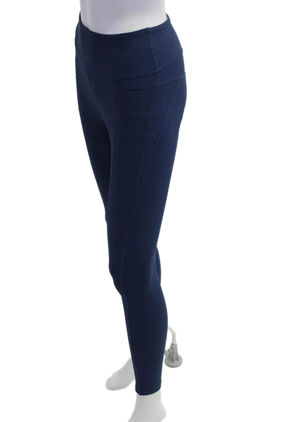 Year Of Ours Womens Striped Dark Blue Ankle Jeggings Size M