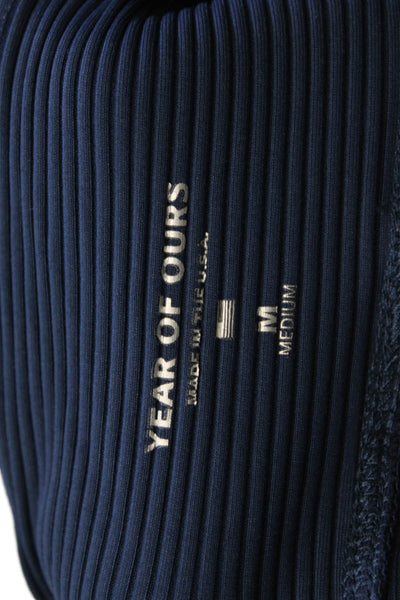 Year Of Ours Womens Striped Dark Blue Ankle Jeggings Size M