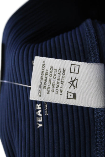 Year Of Ours Womens Striped Dark Blue Ankle Jeggings Size M