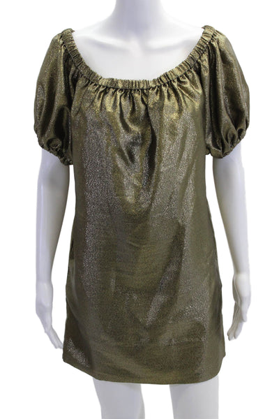 Cynthia Rowley Womens Shift Dress Green Short Sleeve Size S