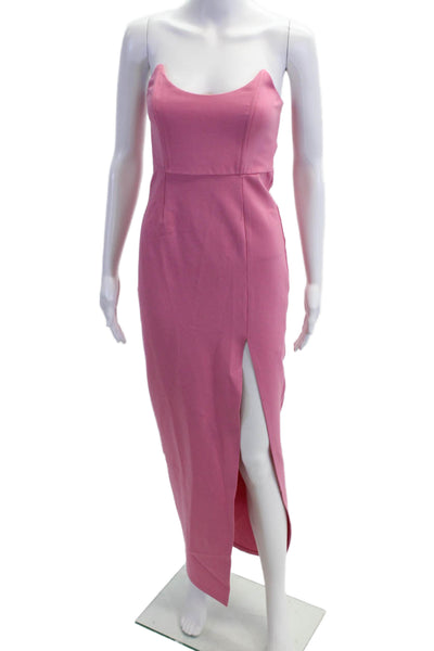 Superdown Womens Bodycon Slip Dress Pink Midi Sleeveless Zip Size S