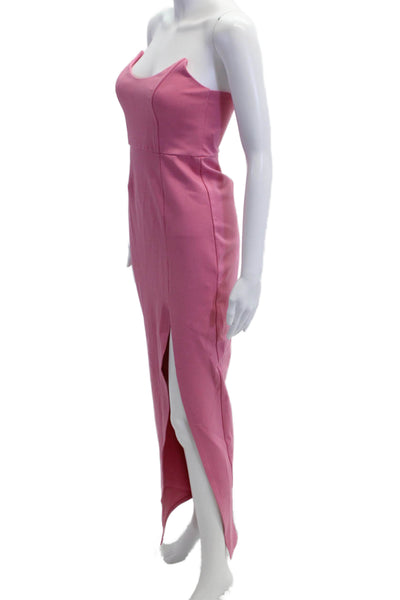 Superdown Womens Bodycon Slip Dress Pink Midi Sleeveless Zip Size S